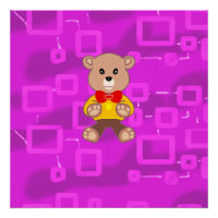 Süße Fliege Teddybär Rosa Geometrisch