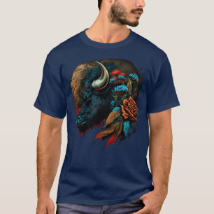 Süße florale Bisons T-Shirt