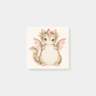 Süße florale Drachen-Wasserfarben-Notizzettel mit Post-it Klebezettel