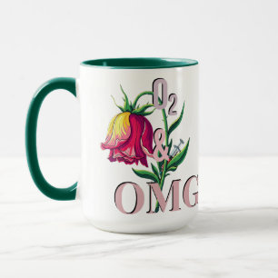 Süße florale dunkle Humor- 02 & OMG- lustiges Kran Tasse