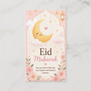 Süße florale Eid Mubarak Halbmond Karte