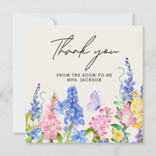 Süße Florale Er gibt mir Schmetterlinge Brautparty Dankeskarte