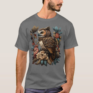 Süße florale Eule T-Shirt