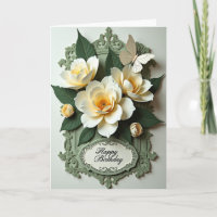 Süße florale Filigran-Grußkarte