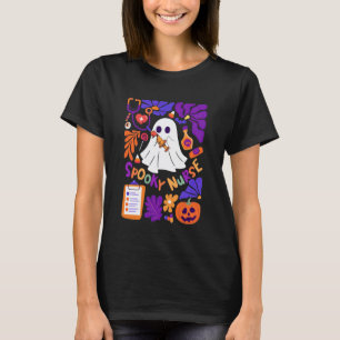 Süße florale Geister-Grusel-Krankenschwester Hallo T-Shirt