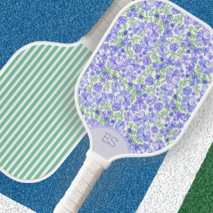 Süße florale grüne Streifen blaue Pickleball-Schlä Pickleball Schläger