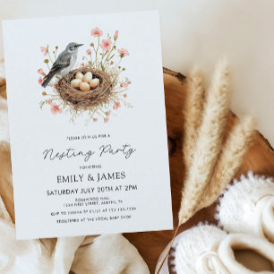 Süße Florale Nesting-Party Mädchen Baby Shower Einladung