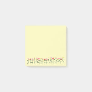 Süße florale Pastellgelbe Cottagecore-Blumen-Post Post-it Klebezettel