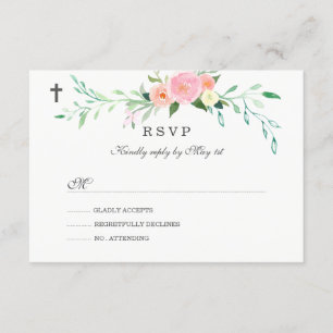 Süße Florale Taufe RSVP Karte