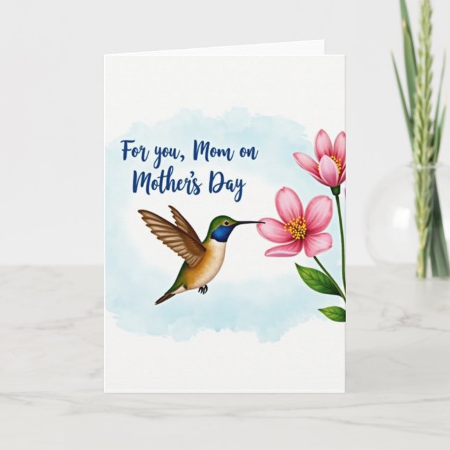 Süße Florale Vogel Tag Karte (Vorderseite)