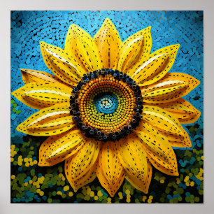 Süße Floristin Natur Sonnenblume Poster