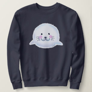 Süße Fluffige Babyrobben-Illustration Sweatshirt