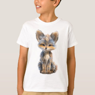 Süße Fluffige Graue und Braune Fuchs Kinder T-Shirt