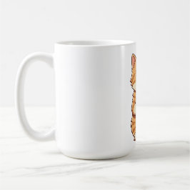 Süße Fluffige Katze hält rosa Donut Cartoon Kaffeetasse
