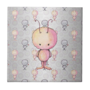 Süße Fluffige Monster Fliese