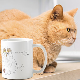 Süße Fluffige Perserkatze Lustiges Miauen Blau Kaffeetasse