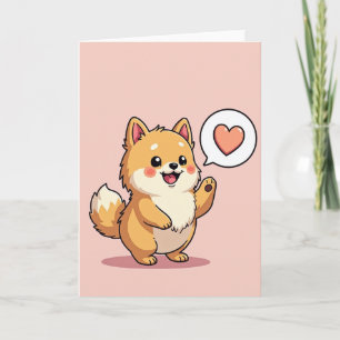 Süße Fluffige Welpen-Liebeskarte Karte
