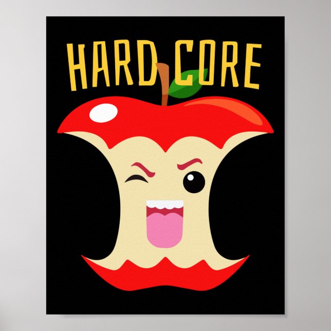 Süsse Foods Niedlich Hardcore Apple Core Poster (Vorne)