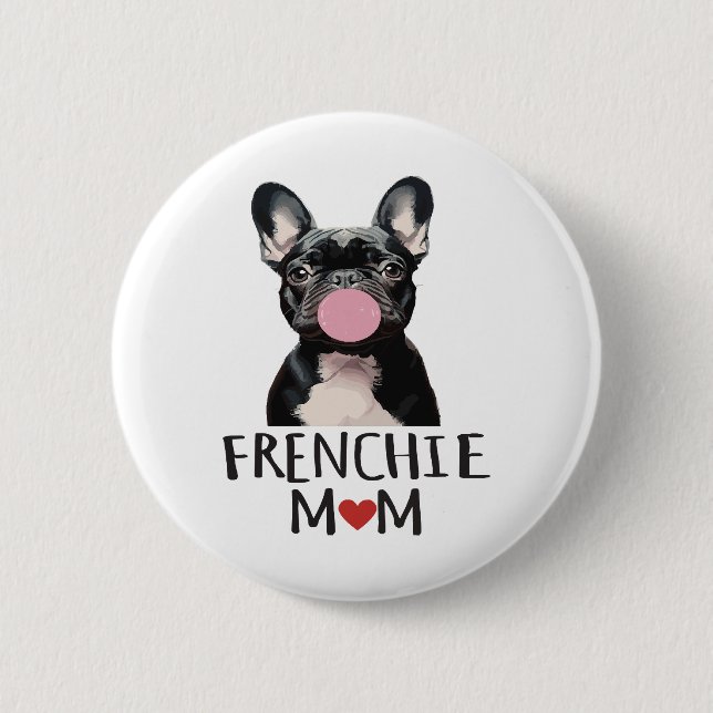 Süße Französische Bulldogge Button (Vorderseite)