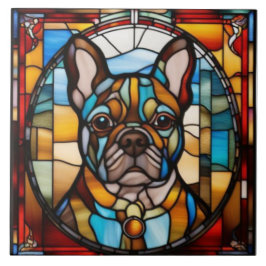 Süße Französische Bulldogge Dekorative Fliese