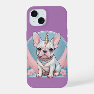 Süße Französische Bulldogge Einhorn Pastell rosa iPhone 15 Hülle