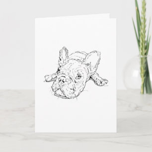 Süße französische Bulldogge Grußkarte Karte