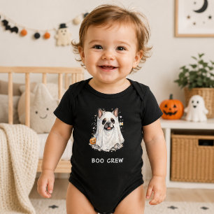 Süße Französische Bulldogge Halloween-Geist Boo Cr Baby Strampler
