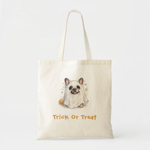 Süße Französische Bulldogge Halloween-Geist Trick Tragetasche