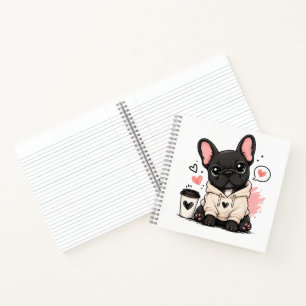 Süße Französische Bulldogge Hoodie Illustration Notizbuch