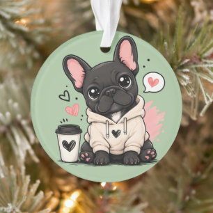 Süße Französische Bulldogge Hoodie Illustration Ornament