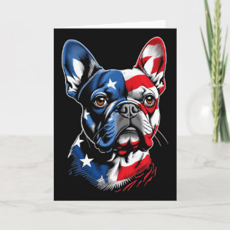 Süße Französische Bulldogge Lustiger Hund Usa Amer Karte