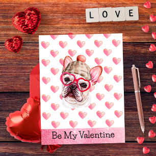 Süße Französische Bulldogge Sei Mein Valentinstag  Feiertagspostkarte