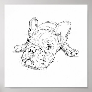 Süße Französische Bulldogge Tasse, Geschenk für Hu Poster