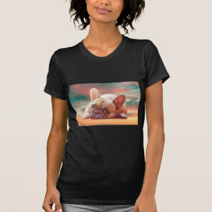 Süße Französische Bulldogge Wasserfarben Kunstmale T-Shirt