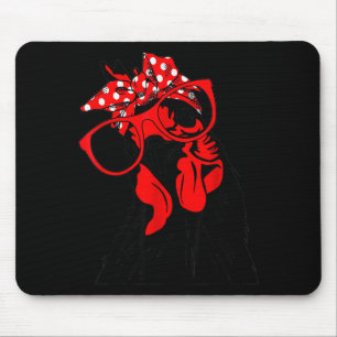 Süße Frauen Mädchen Huhn mit Bandana Stirnband und Mousepad