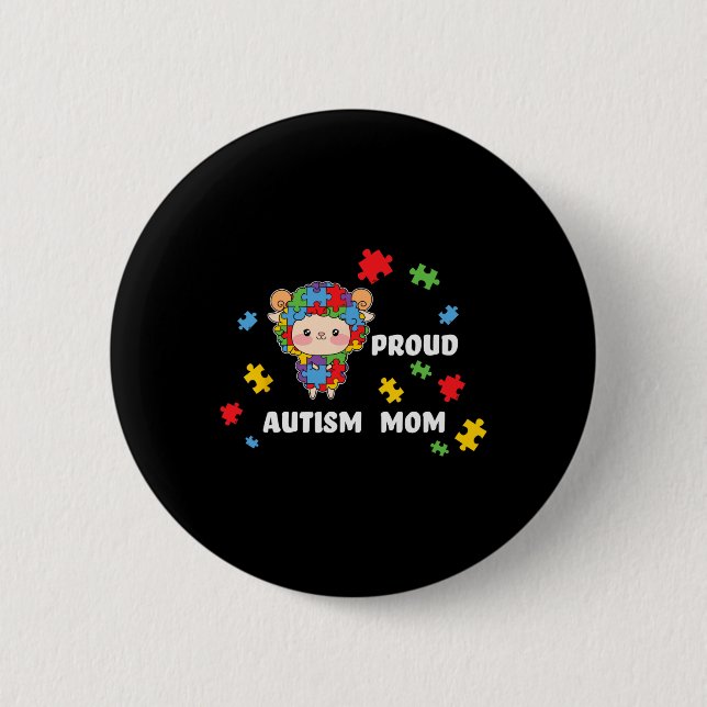 Süße Frauen mit Autismus-Bewusstsein - Stolz Autis Button (Vorderseite)