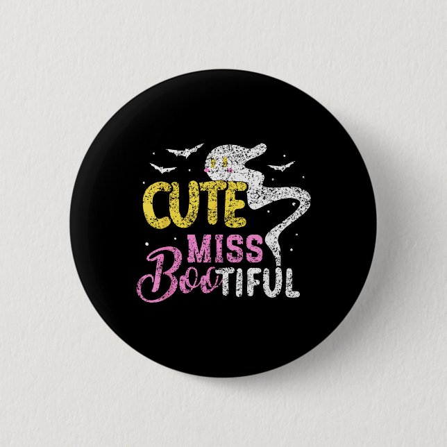 Süße Fräulein Bootiful Mädchen Grusel Kostüm Hallo Button (Vorderseite)