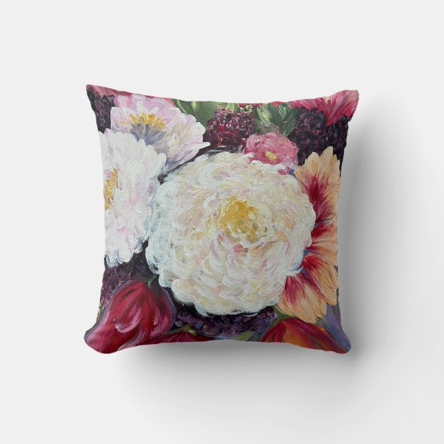 Süße Freude Blumenmalerei Kissen (Vorderseite)