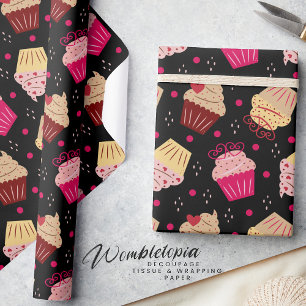 Süße Freuden Cupcake Valentinstag Muster Geschenkpapier