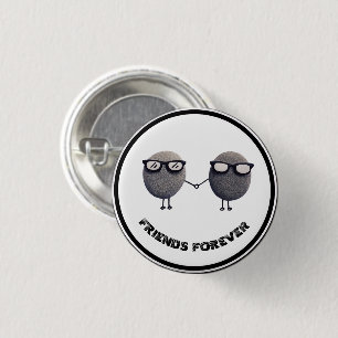 Süße Freunde für immer runder Anstecker Button