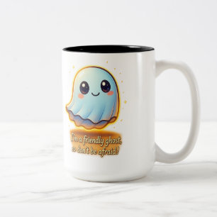 Süße freundliche Geistertasse – „Ich bin ein freun Zweifarbige Tasse