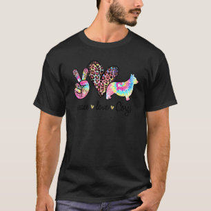 Süße Frieden Liebe Corgi Tie Dye Frauen Hund Mütte T-Shirt