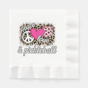 Süße Frieden Liebe Pickleball-Spieler Lustiger Pic Serviette
