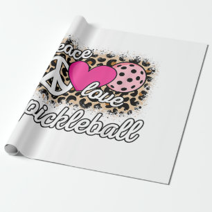 Süße Frieden Liebe Pickleball-Spielerin Lustiger P Geschenkpapier