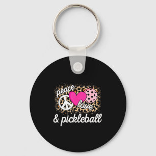Süße Friedensliebe Pickleball-Spieler lustiger Pic Schlüsselanhänger