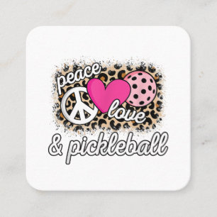 Süße Friedensliebe Pickleball-Spielerin Lustiger P Quadratische Visitenkarte