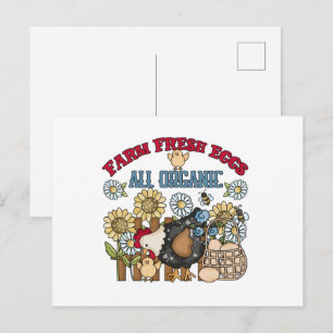 Süße frische Eier-Verkäufer-Wortkunst Huhn Postkarte