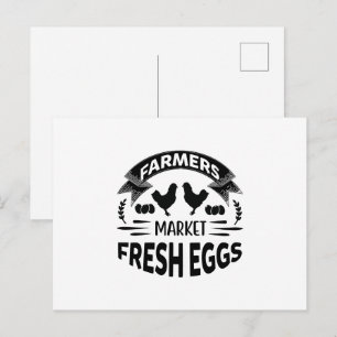 Süße frische Eier vom Bauernhof Postkarte