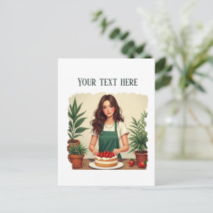 Süße frische Erdbeertorte Bäckerei Postkarte