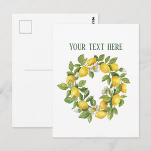 Süße frische Zitrone anpassbar Postkarte